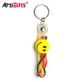 Custom christmas personalized pvc smile smiley tire emoji spring keychain